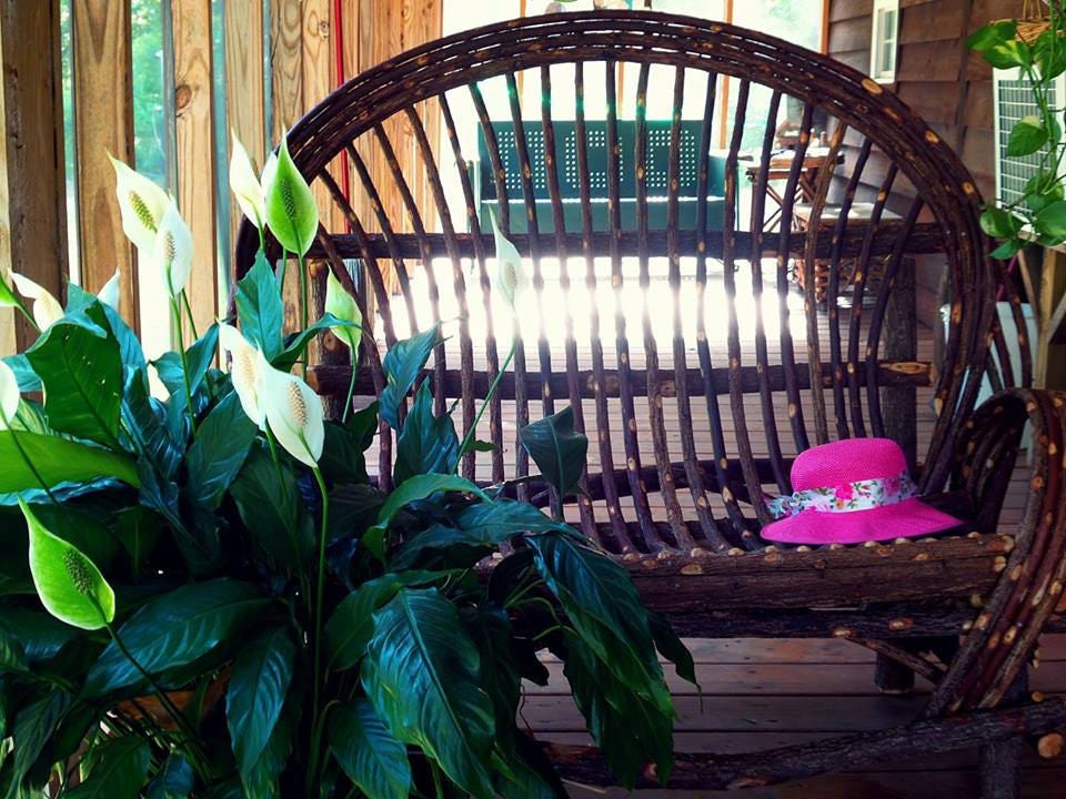 Handmade Twig Bent Willow Porch Swing