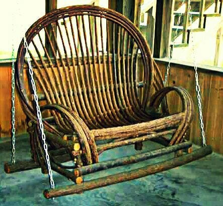 Handmade Twig Bent Willow Porch Swing