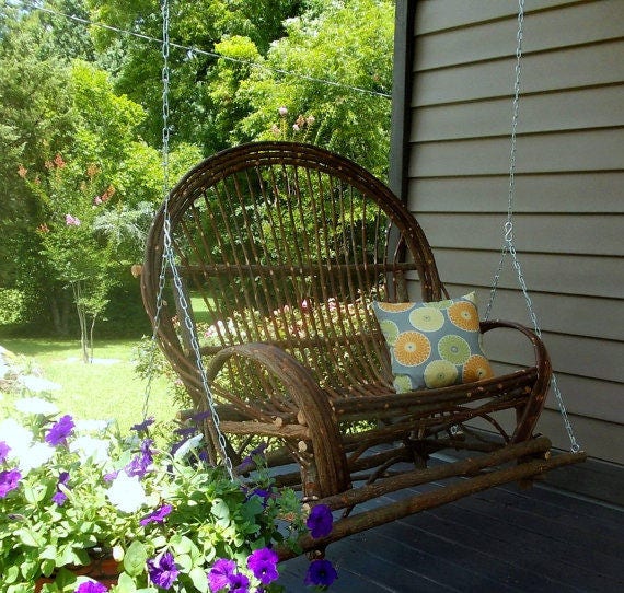 Handmade Twig Bent Willow Porch Swing