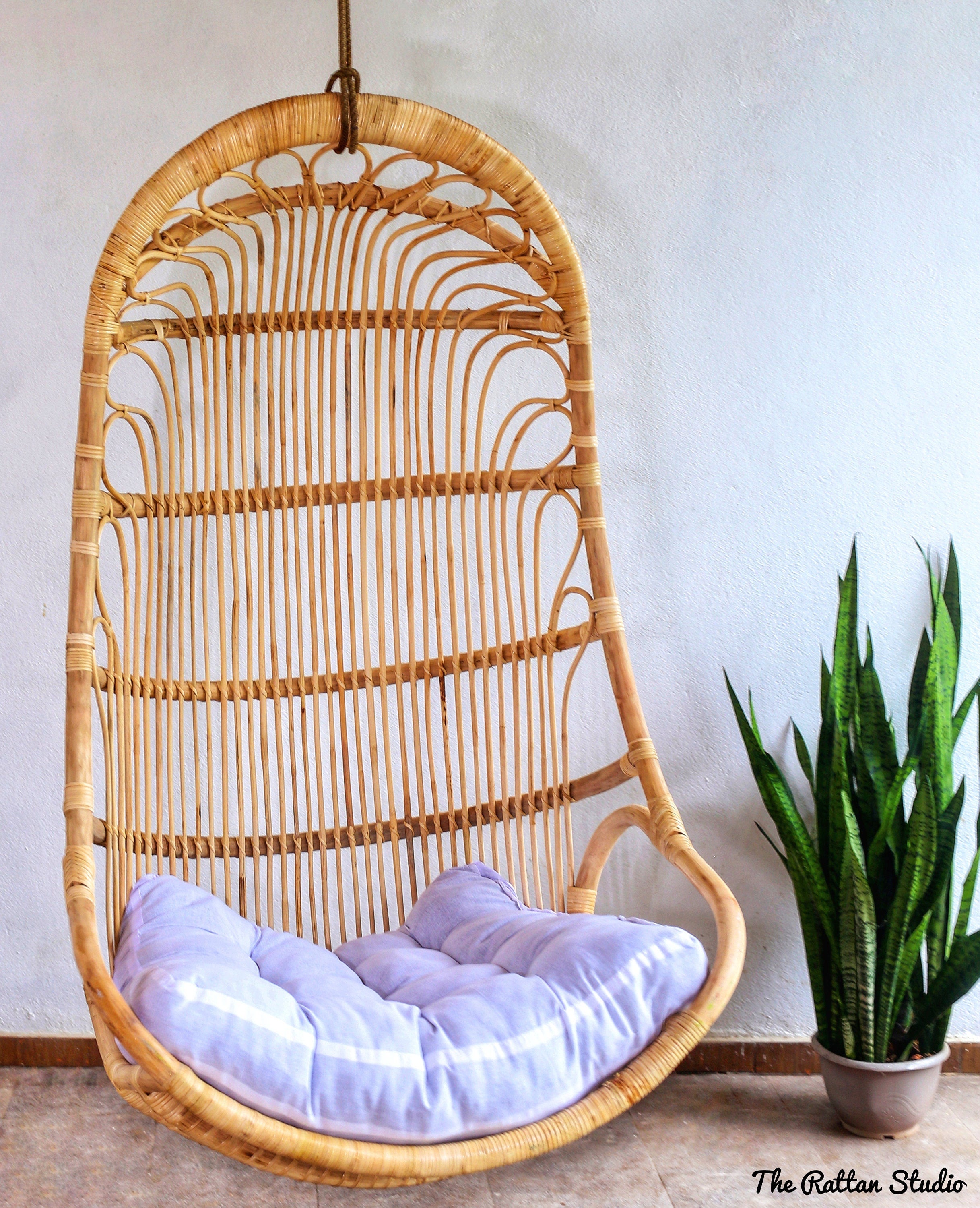 Handcrafted Natural Rattan Wicker Swing Indoor Outdoor Leisure Swinging Hammock Chair Hanging chair