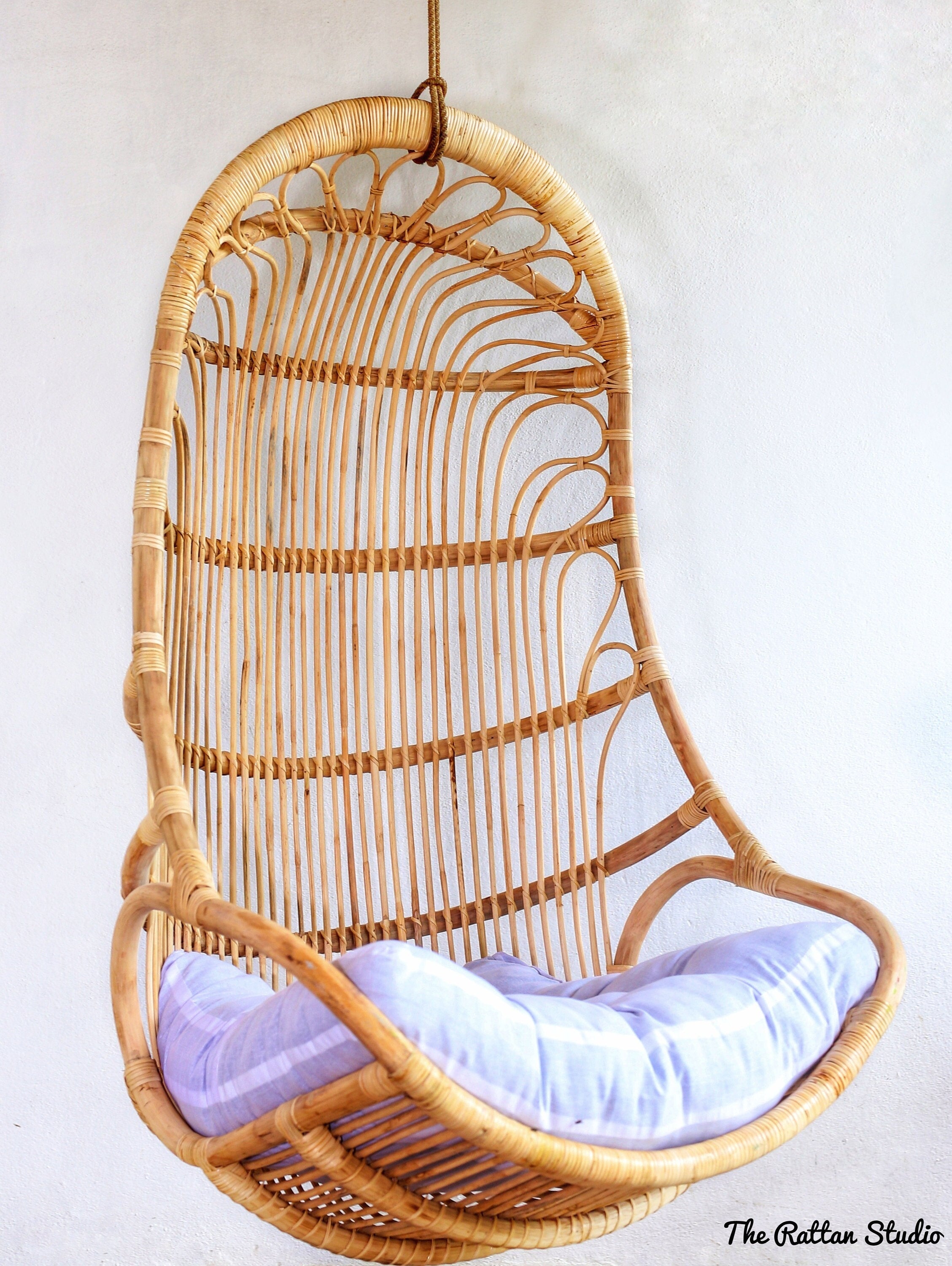 Handcrafted Natural Rattan Wicker Swing Indoor Outdoor Leisure Swinging Hammock Chair Hanging chair
