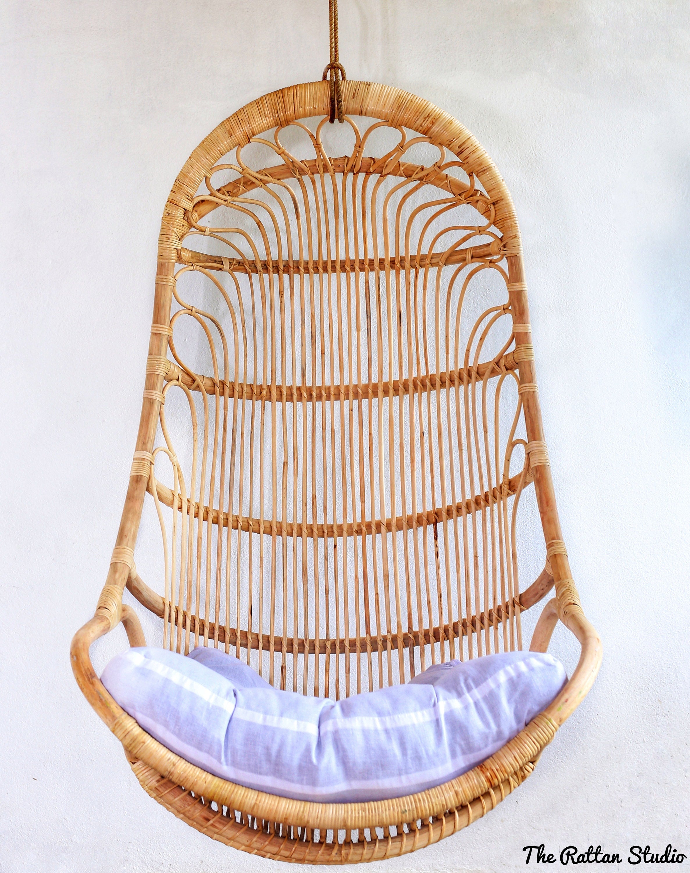 Handcrafted Natural Rattan Wicker Swing Indoor Outdoor Leisure Swinging Hammock Chair Hanging chair