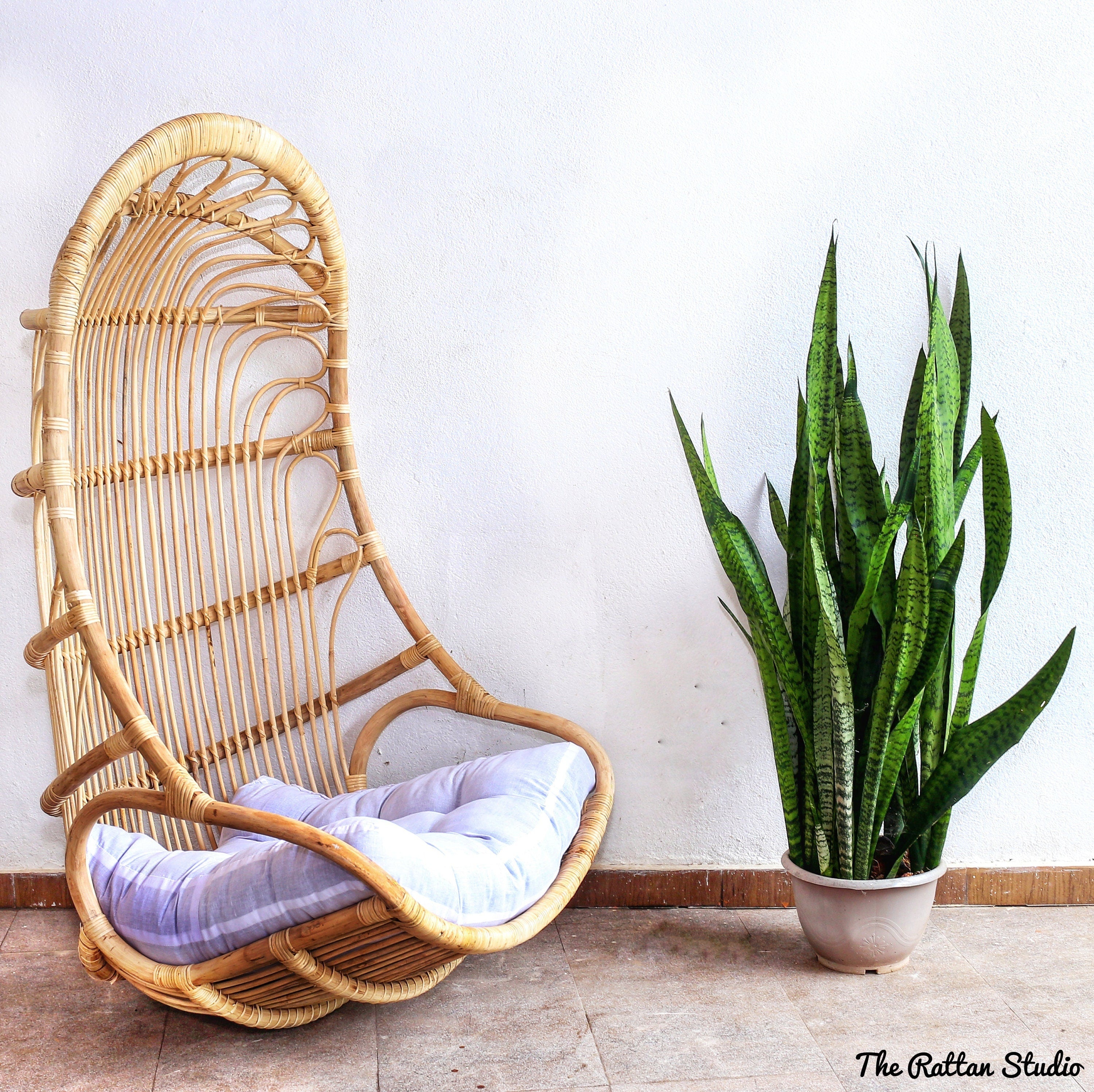 Handcrafted Natural Rattan Wicker Swing Indoor Outdoor Leisure Swinging Hammock Chair Hanging chair