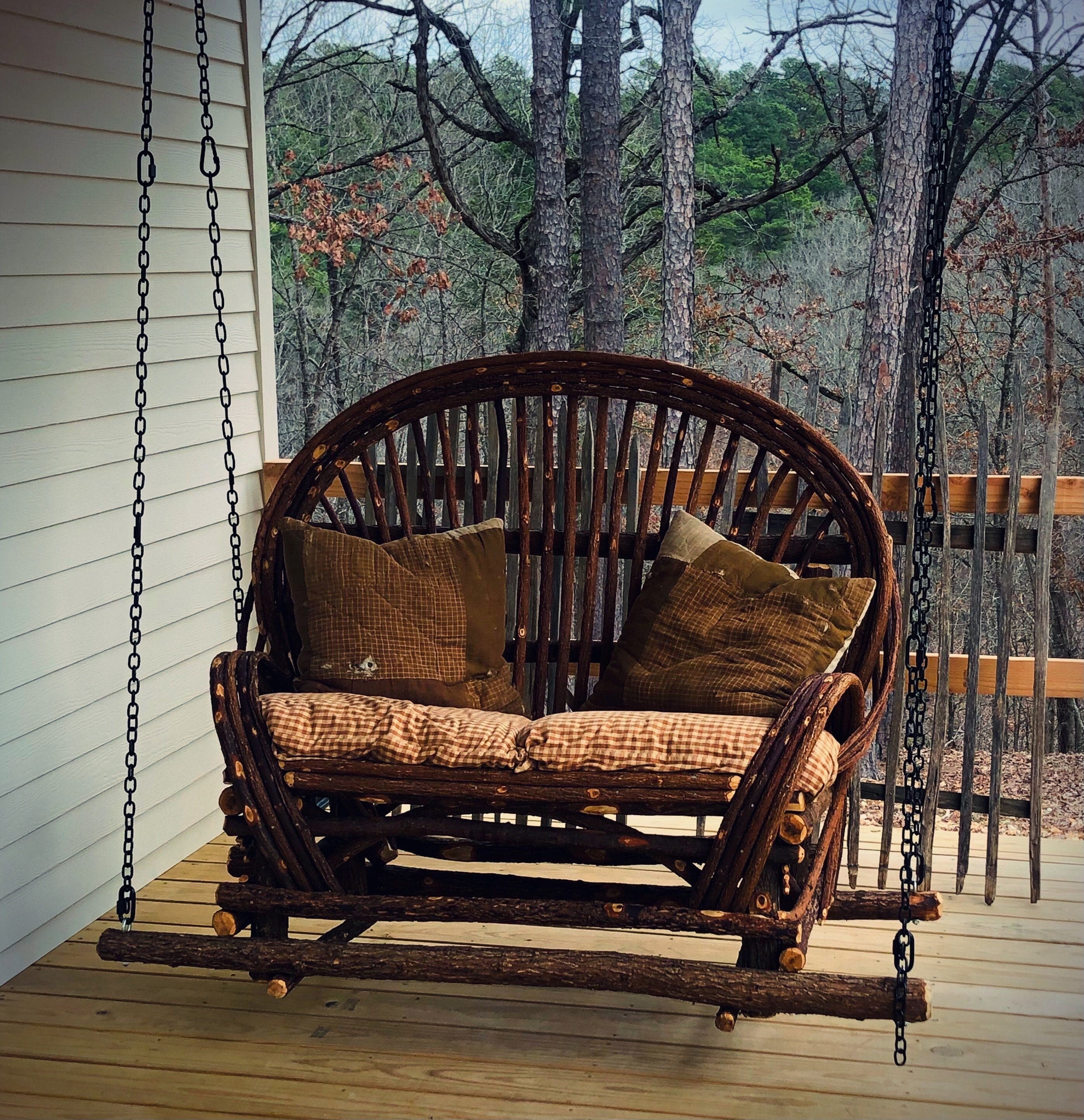 Handmade Twig Bent Willow Porch Swing