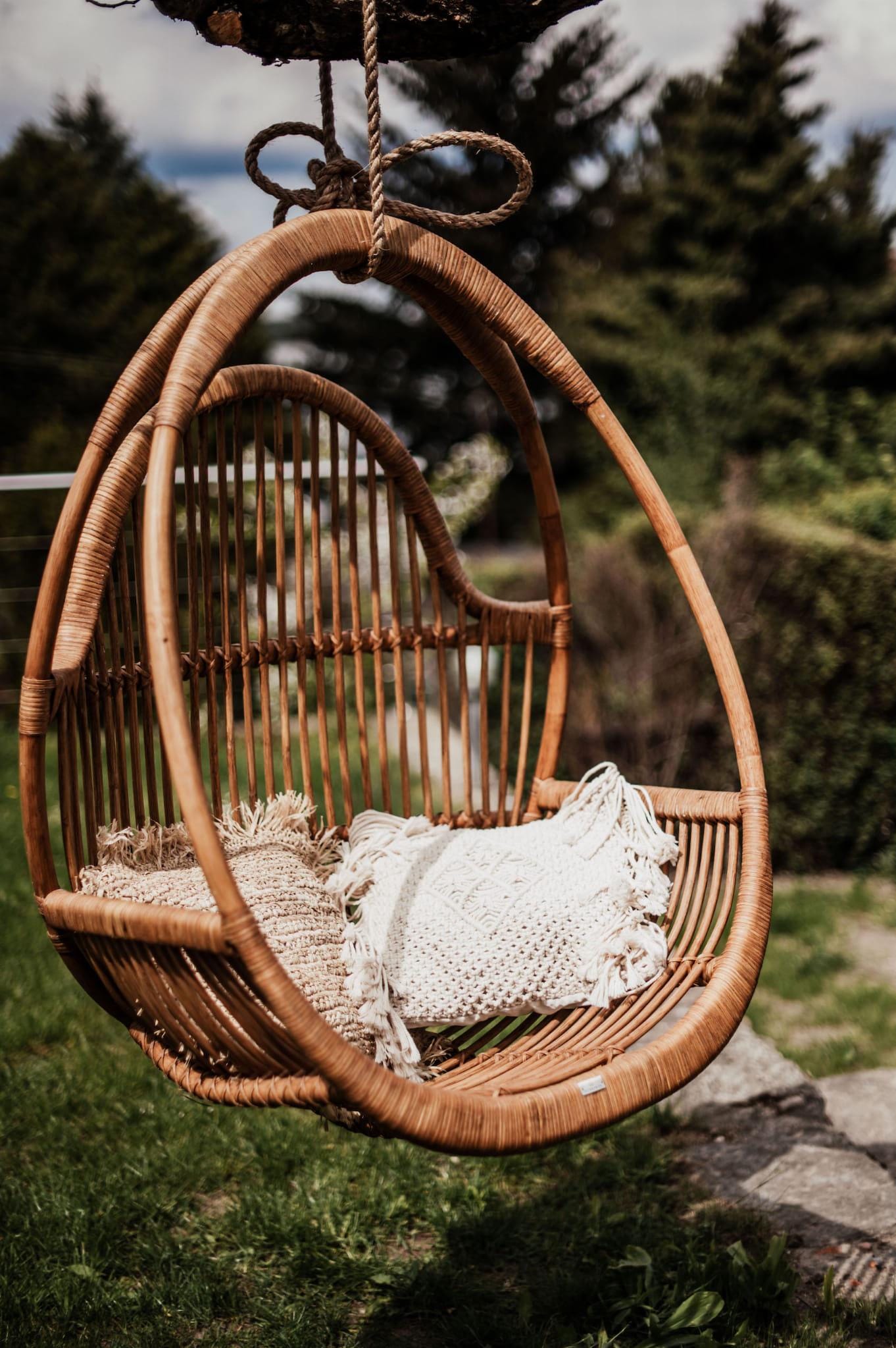 RATTAN SWING HANGING Chair Henry - rattan hanging chair, indoor chair, outdoor chair, natural furniture, boho home, aesthetic home decor