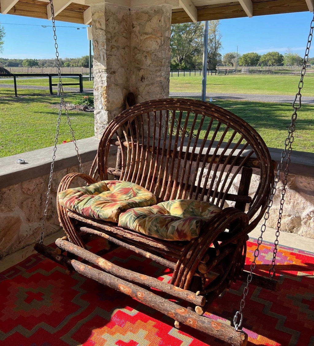Handmade Twig Bent Willow Porch Swing