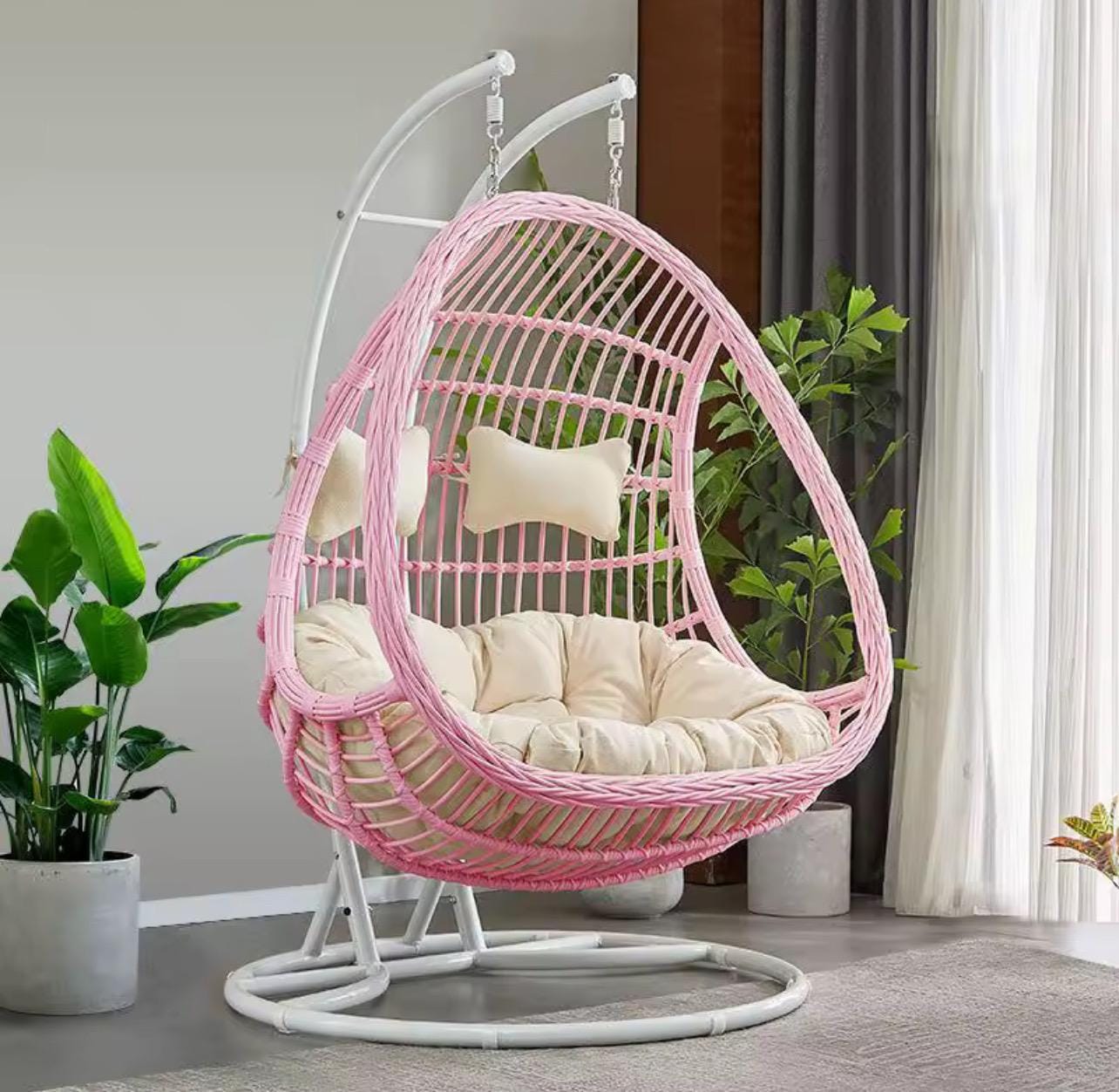 Hanging Egg Chair Cocoon – Cozy Rattan Swing for Indoor &amp; Balcony Relaxation