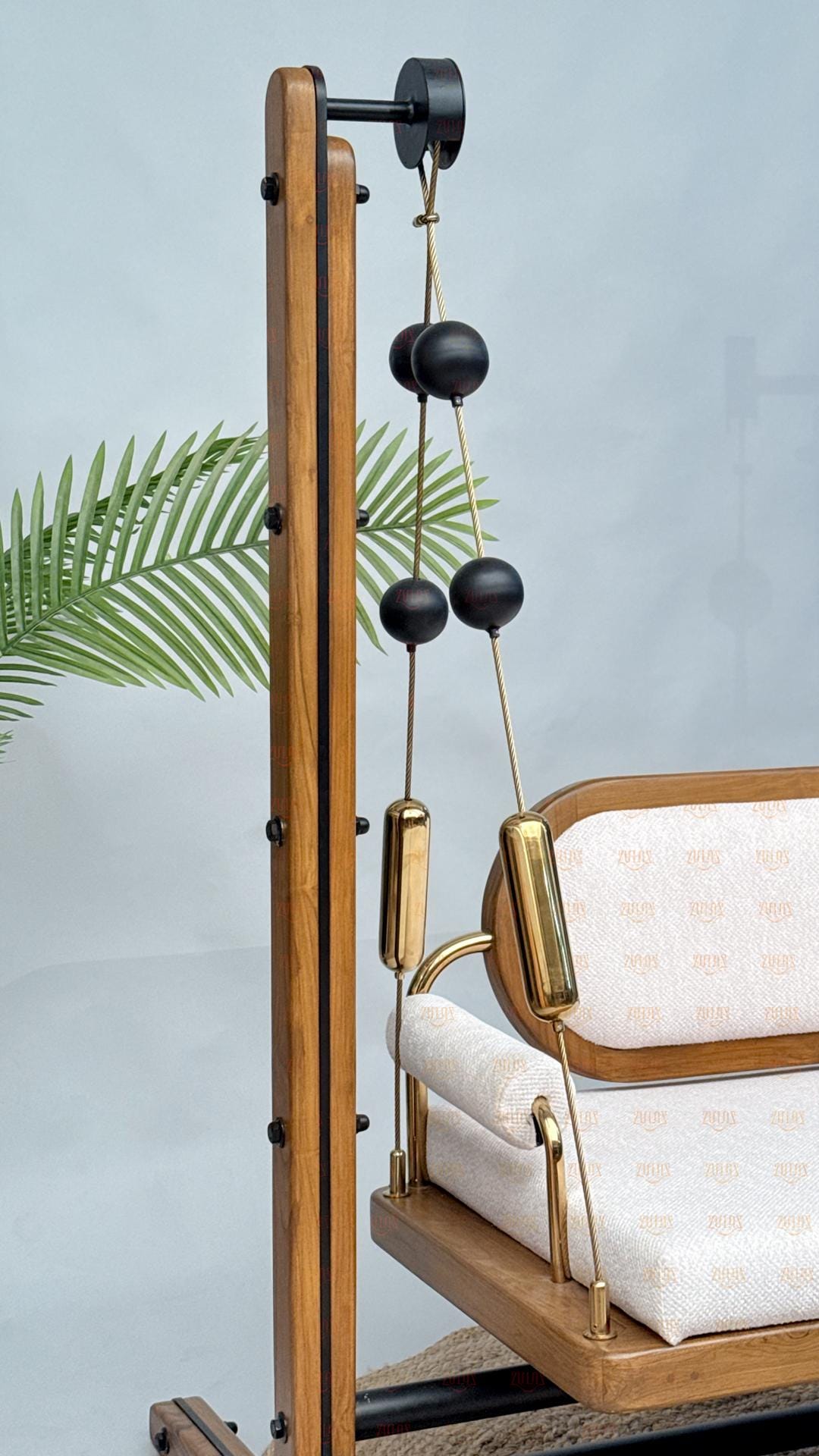 Modern Wood Capsule Swing with Stand | Freestanding Indoor Jhula