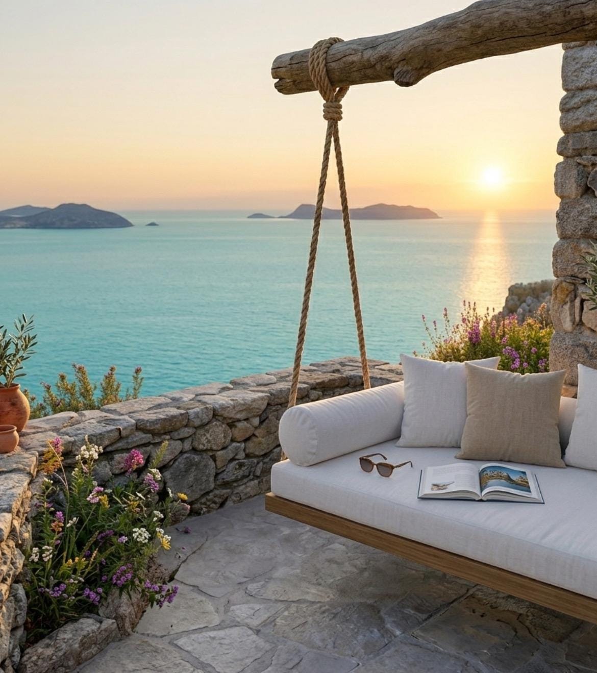 Handmade Luxury Wooden Bed Swing For Porch - Hanging Daybed with Rope - Outdoor Garden Furniture - Custom Sİze Farmhouse Swing